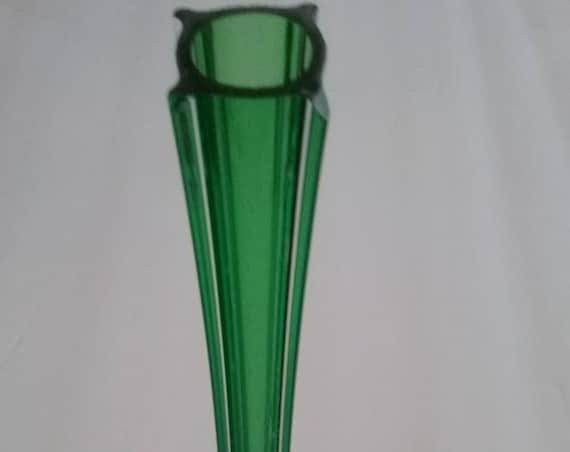 Vintage Green Glass Bud Vase, Green Art Glass Vase, Murano Style Bud Vase, Murano Style Vase, Retro Green Glass Bud Vase, Green Glass Vase