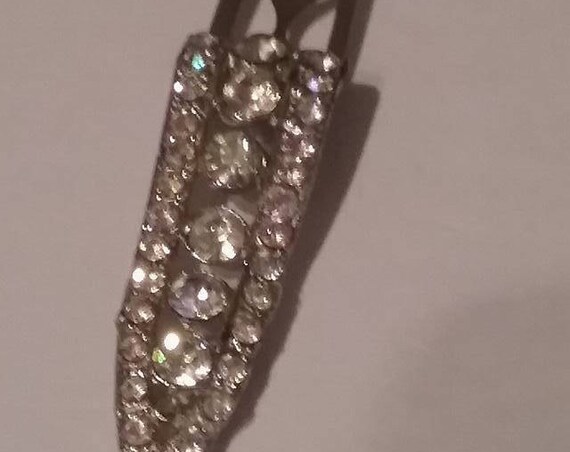 Vintage Art Deco Rhinestone Dress Clip, 1930's