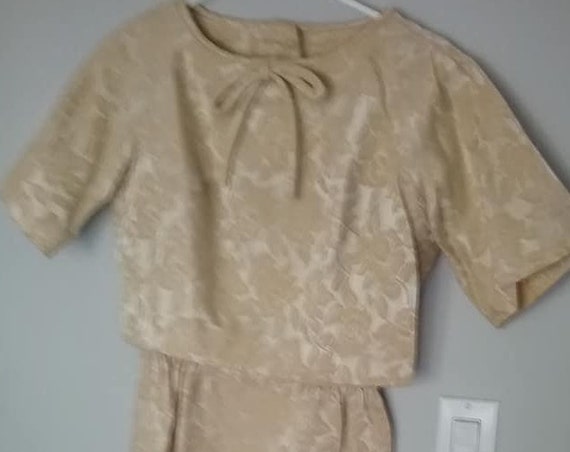 60's Brocade Wiggle Skirt Suit, Vintage Ann Barry Jr