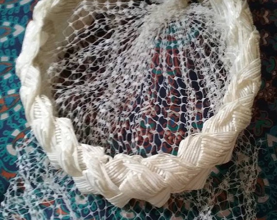Vintage 1950s Wedding Crown Veil,