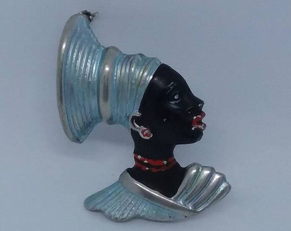 Vintage Nubian Princess Brooch,