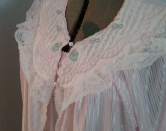 Vintage Pink Nightgown and Peignoir, Sheer
