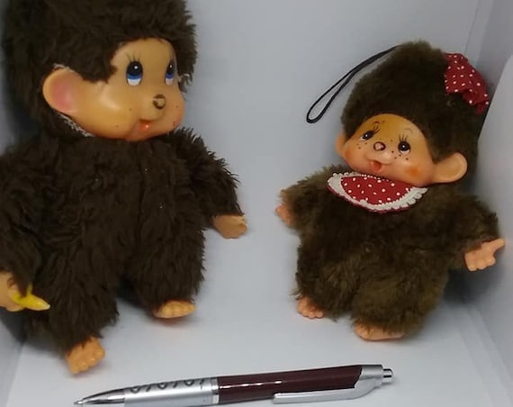 Vintage 70's Monchhichi and Kiki Monkey Plush Toys