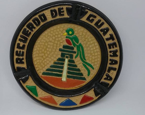 Vintage Ashtray from Guatemala, Guatemalan Made Pottery