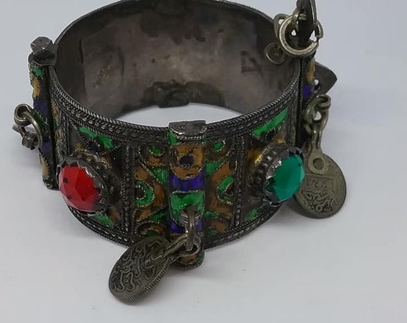 Antique Silver Berber Cuff Bracelet
