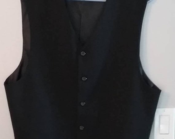 Men's Classic Black Vest, Gentleman's Waistcoat