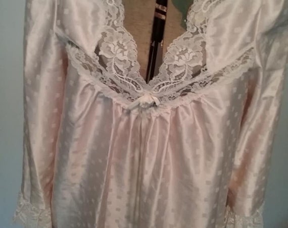 Vintage Lily of France, Blush Pink Nightgown,
