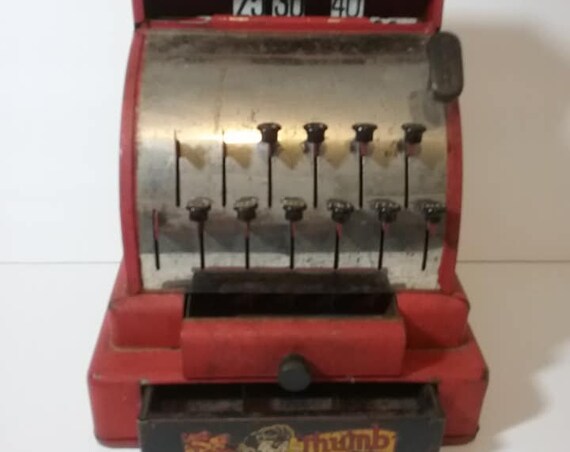 Antique Tom Thumb Red Toy Register