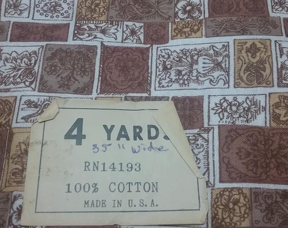 60s/70s Fabric, Brown and Taupe, 4 Yards