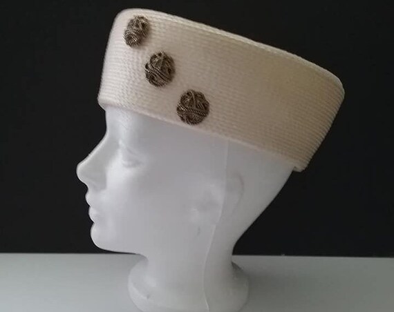 Vintage White Pillbox Hat