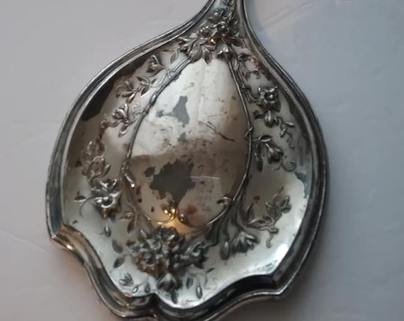 Vintage Silver Plated Hand Mirror