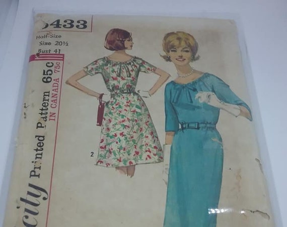 1960s Half Size Dress and Skirt Pattern, Simplicity Original