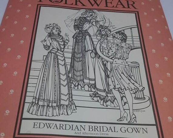 Bridal Wedding Gown Pattern, Edwardian Style, Folk Wear