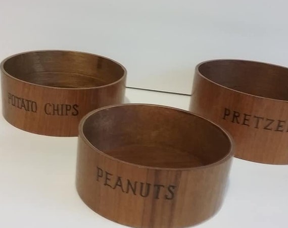 Mid-Century Modern Teak Nesting Snack Bowls