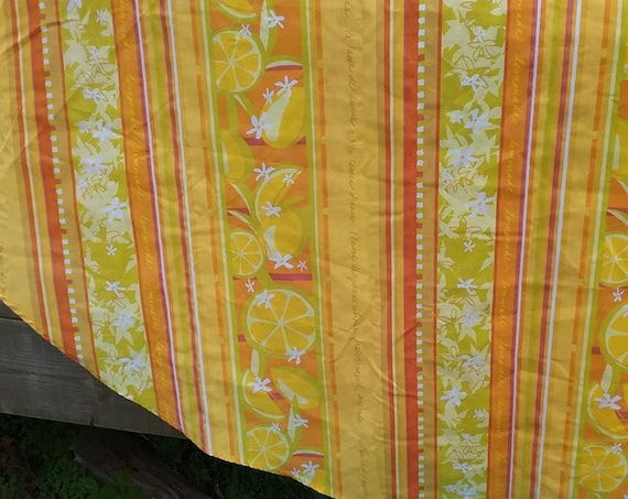 Large Round Mod Tablecloth, Orange and Yellow