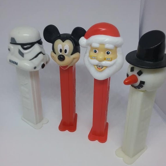 PEZ Dispensers, Mickey, Storm Trooper, Santa and Snowman