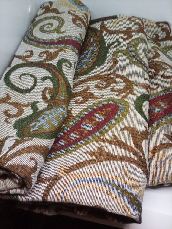 2 yards Tapestry Jacquard, Polyester Paisley Print Tapestry, Polyester Jacquard