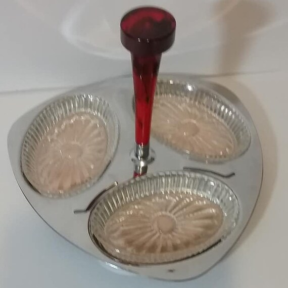 Vintage Glo-Hill Condiment Tray, Mid-Century Mod