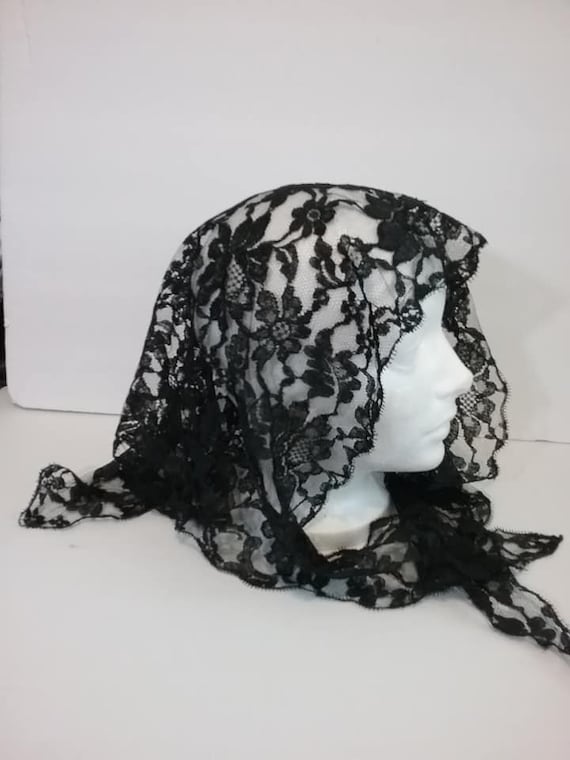 Vintage Black Lace Mourning Veil