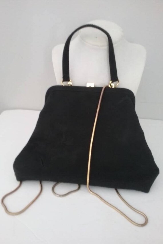 Black Vintage Purse, Liz Claiborne Evening Bag, Liz Claiborne Floral Embossed Clutch, Vintage Liz Claiborne Hand Bag or Shoulder