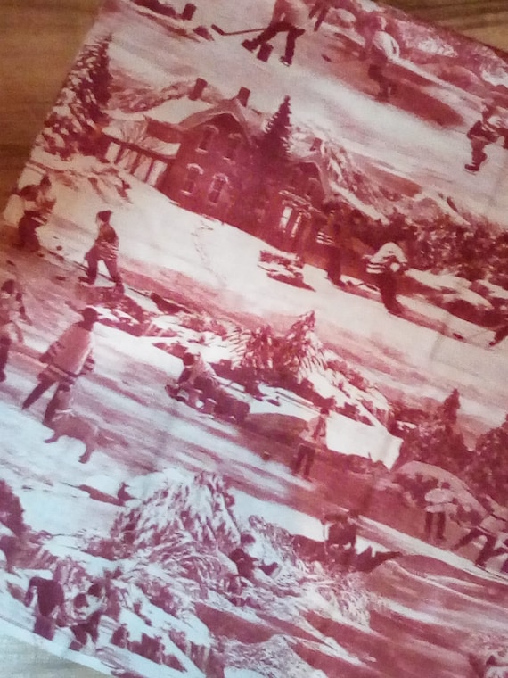 2 Yards Cotton Novelty Fabric, Hockey Print Fabric, Hometown Hockey Collection, Northcott Red Ice Hockey Theme