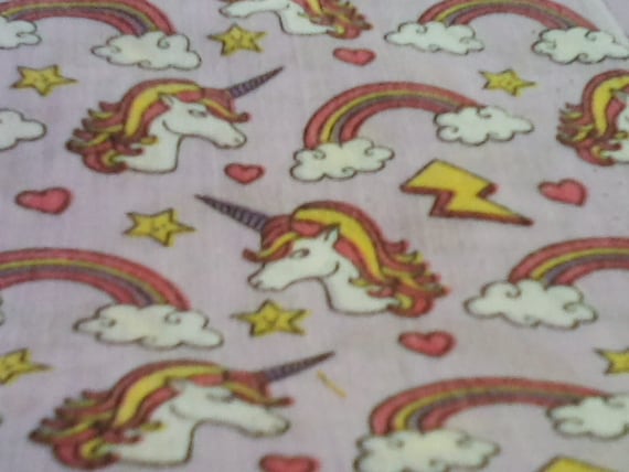 Novelty Cotton Fabric, Unicorns and Rainbows Material, Quilting Cotton Novelty Fabric