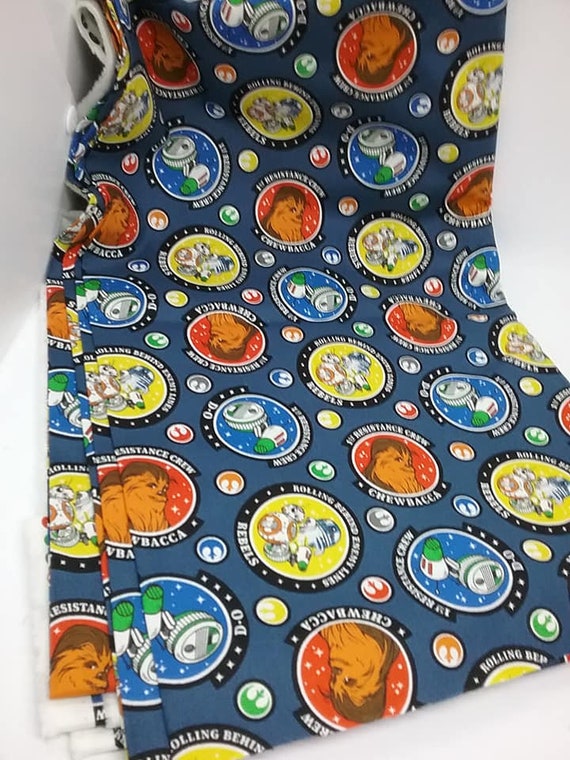 2 Yards Light Denim Blue Novelty Material, Star Wars Fabric