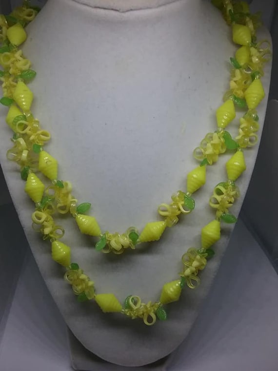 Boho Fruit Salad Necklace, Boho Chic, Vintage Plas
