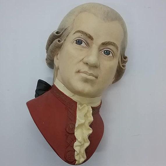 Bosson Head, Mozart, Vintage Bosson Chalkware Wall Decor