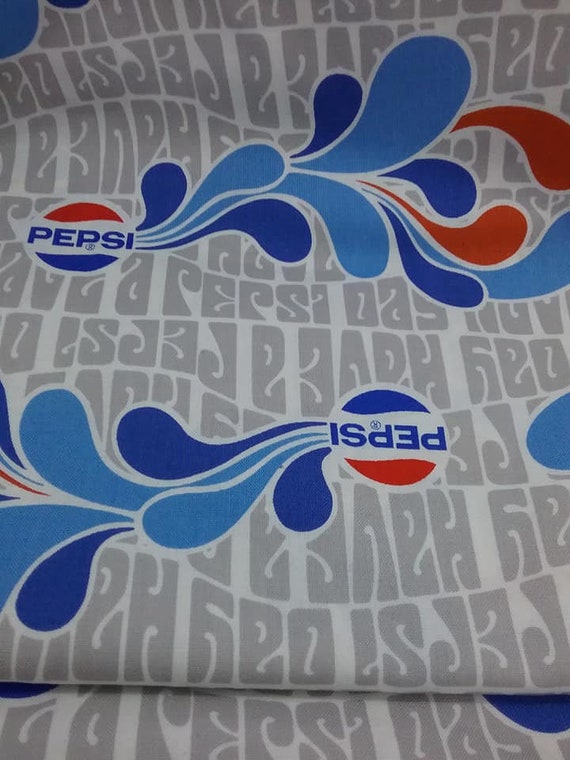 Mid-Century Mod Style Pepsi Materal, 3 Yards Fabric