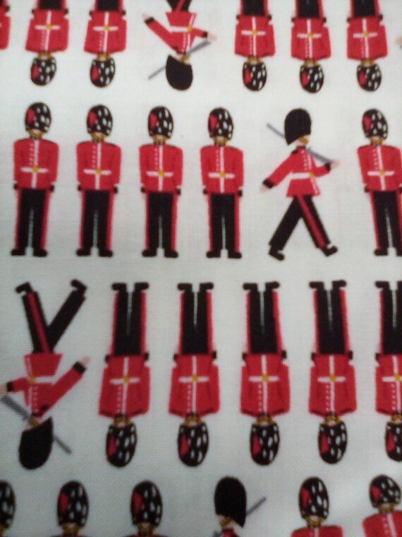 1 Yard Cotton Novelty Fabric, Britannia Soldiers, Material Novelty British Fabric