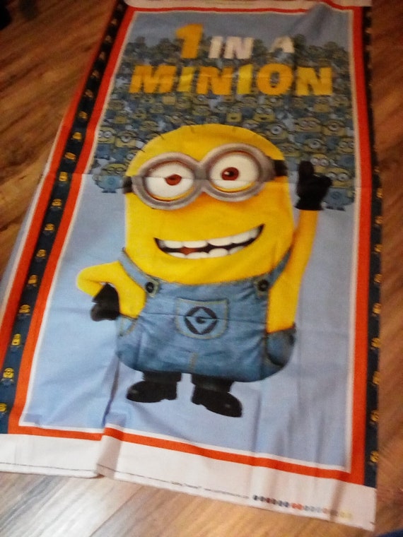 Licensed Novelty Fabric Panel, Despicable Me Cotton Panel, Large Fabric Panel