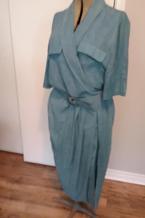 Vintage Algo Career Dress, Belted Wrap, Pencil Silhouette