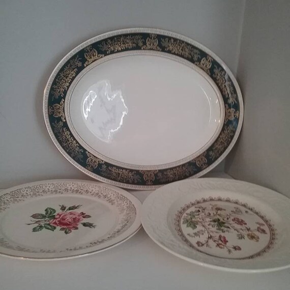 Vintage Mismatched Serving Platters