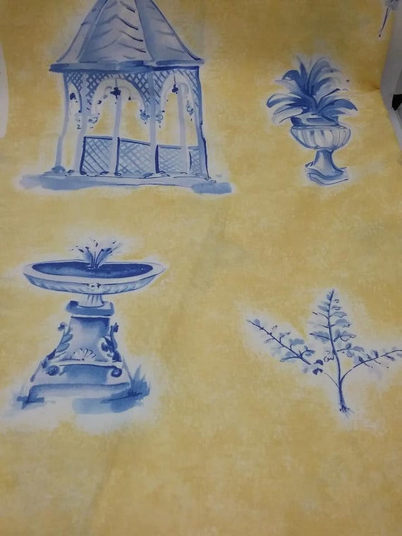 4+ Yards of Brunschwig & Fils Material, Garden Follies Print, Decorator Fabric