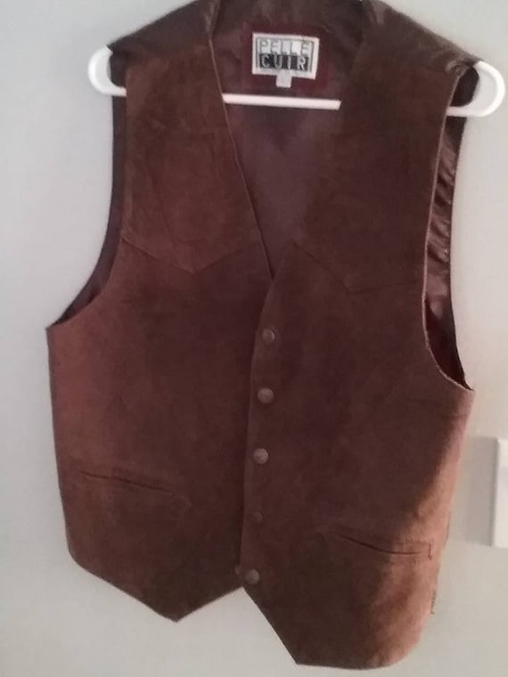 Men's Western Suede Leather Vest, Gentleman's Waistcoat,