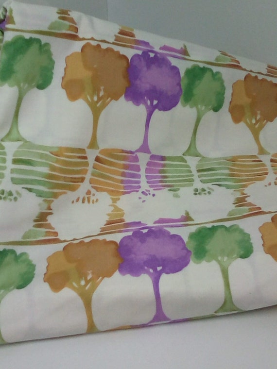 3 Yards of Pastel Trees Print, Watercolor Tree Print Fabric, Soft Color Watercolor Trees Cotton