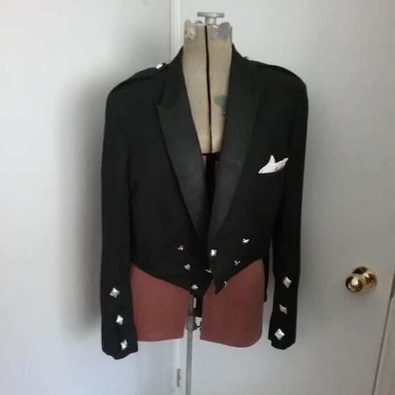 1960's Authentic Military Mess Uniform Jacket, Steampunk Wedding Tails