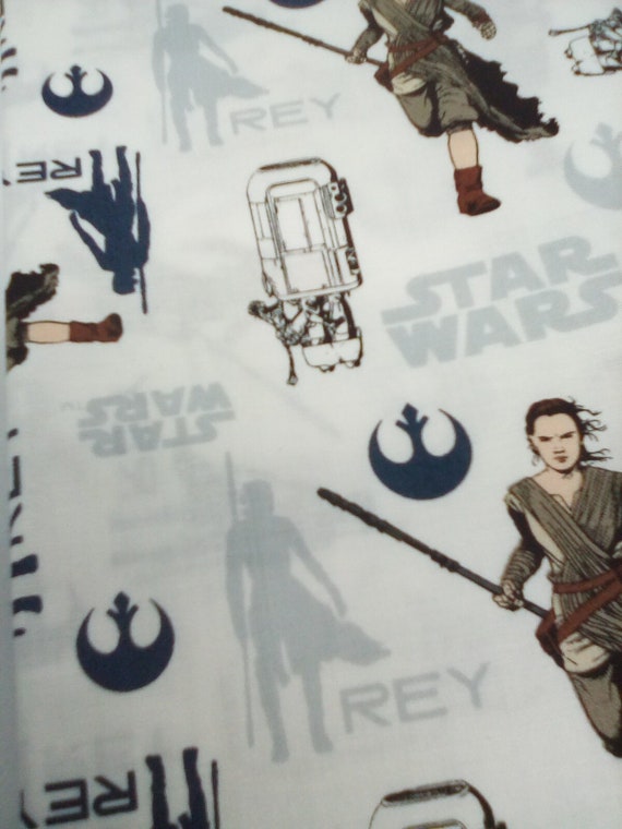 1 Yard Star Wars Cotton Fabric, The Force Awakens Novelty Fabric, Rey on the Run Star Wars Material, Cotton Space Star Wars Novelty Fabric