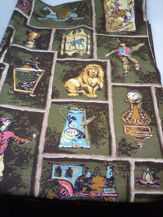 2 Yards Vintage Americana Broadcloth, Vintage Cotton Broadcloth, Americana Folk Fabric