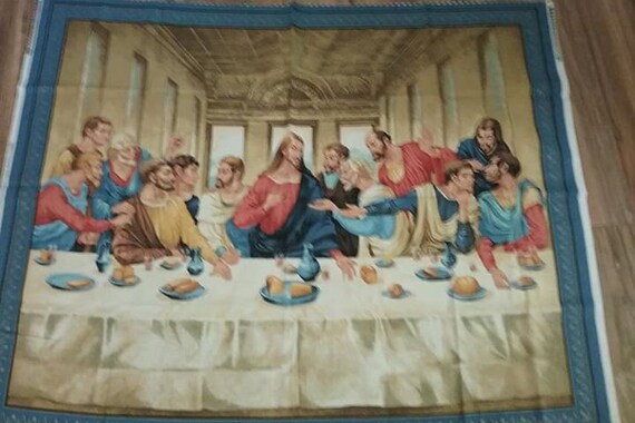 The Last Supper Quilting Sewing Fabric Panel, VIP Cranston, Jesus and Disciples