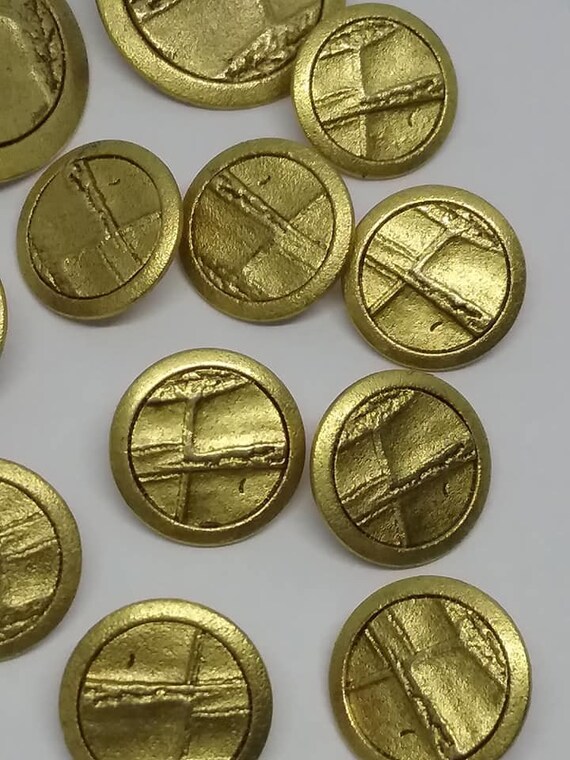 Vintage Brass Buttons, Set of 12