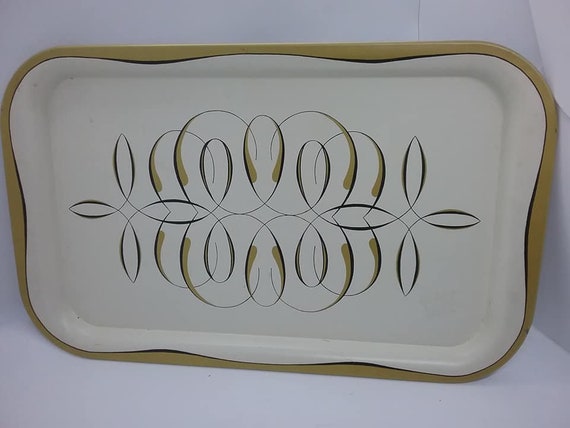 Mid-Century Mod Atomic Design Tin Tray, Eames Style Serving Tray