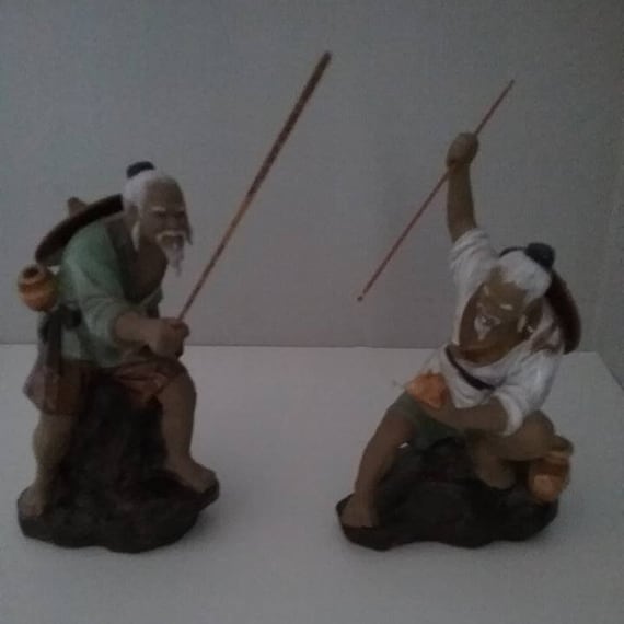 Wanjiang Shiwan Mud Men Pottery, Fishermen, Clay