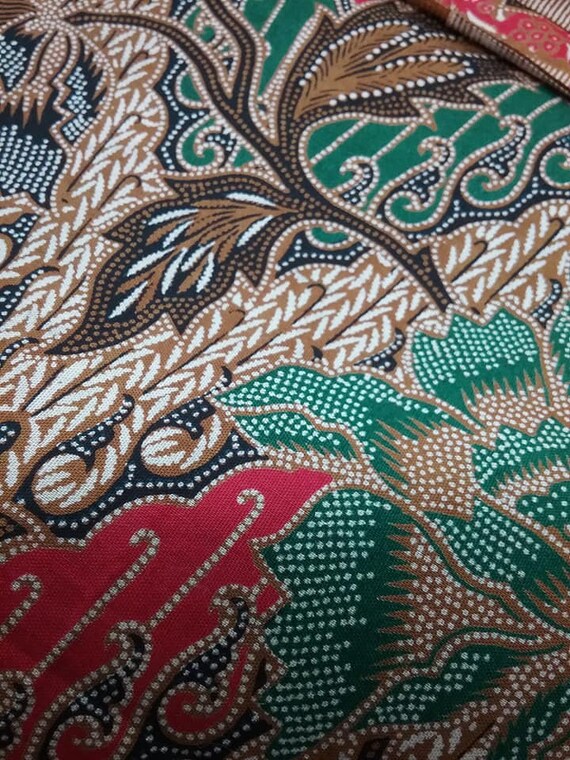 Floral Geometric Material, 2 Yards Fabric, Cotton Sateen, Jewel Tones