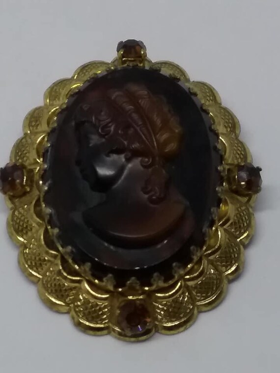 Vintage Cameo Brooch, Marked W Germany,