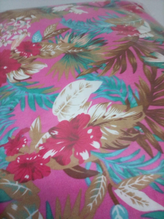4 Yards Hawaiian Floral Fabric, Viscose Apparel Material, Flowing and Soft Fabric