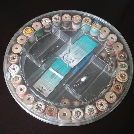Vintage Spool and Notions Holder, Stores 30 Spools