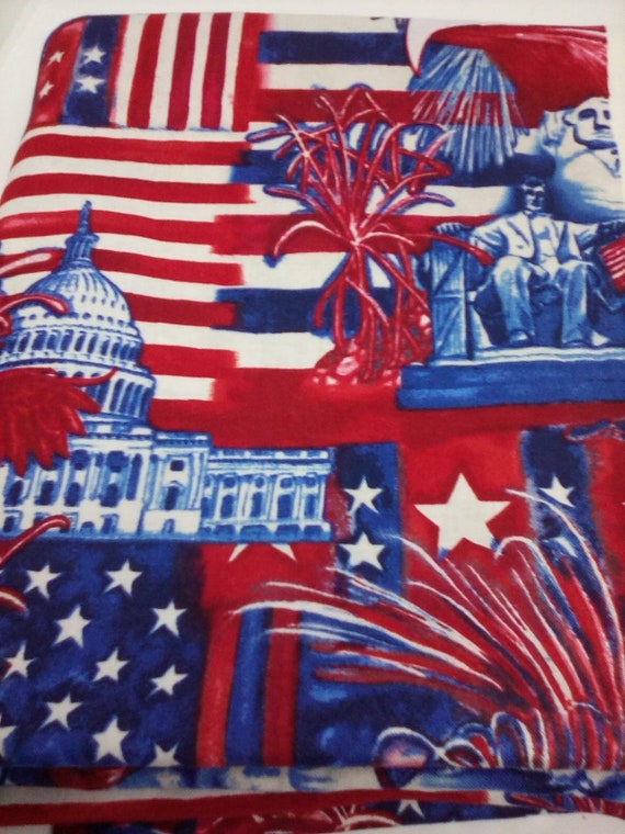 2 Yards American Pride Fabric, Cotton Novelty Fabric, Patriotic Material