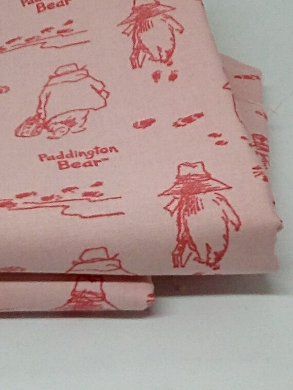 2 Yards Cotton Paddington Bear Novelty Fabric, Paddington Bear Fabric 100% Cotton